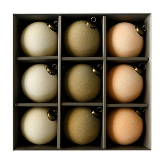 9-Piece 3.15 Inch Christmas Tree Ornaments, Christmas Ball Decoration Set Red Green And Gold Christmas Ball Shatterproof Hanging Tree Ornament Set