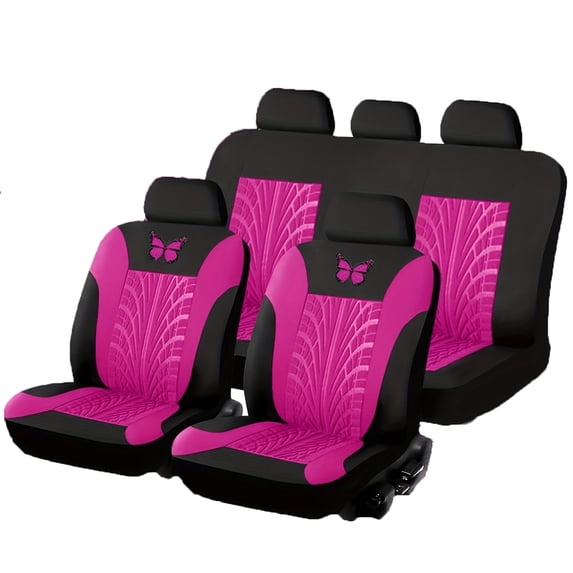 9-Piece 5-Seat Car Seat Covers Set With 4 Headrests, Universal Fit For Most Cars & Suvs - Embroidered Waterproof Fashionable Interior Accessories - For Car Owners Daily Driving &