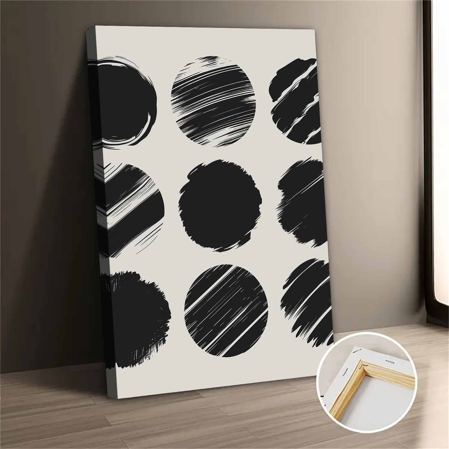 9 Piece Abstract Black And White Canvas Wall Art - Walmart.com