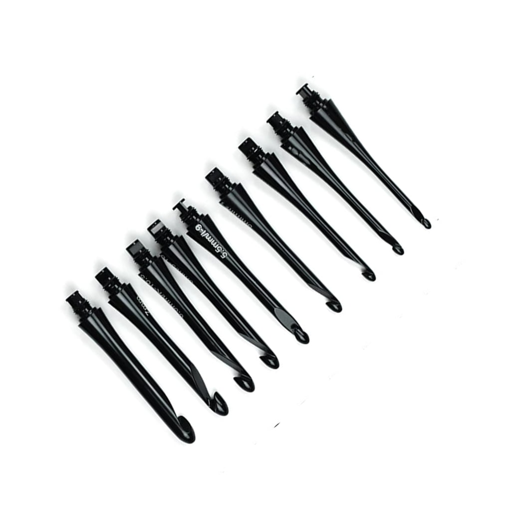 9 Piece Aluminum Crochet Hook Set Heads Ergonomic Handle Storage Bag