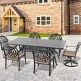 thumbnail image 1 of 9-Piece Aluminum Dining Collection for Garden | 360 Swivel Chairs for Convenient Use | Exquisite Cast Aluminum Patterns | All-Weather Sunproof Cushions with Good Resilience, 1 of 6