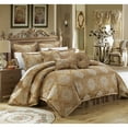 thumbnail image 1 of 9 Piece Aubrey Decorator Upholstery Quality Jacquard Scroll Fabric Complete Master Bedroom Comforter Set and pillows, 1 of 6