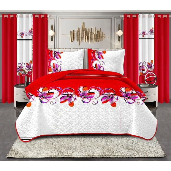 9 Piece in a Bag Thick Touch Bed Cover Curtain Set, Upgraded Luxury Bedspread Set, Bamboo microfiber All Season Bedding-Set For Home, RV Beding, Boys And Girls Gifts With Gift Bag