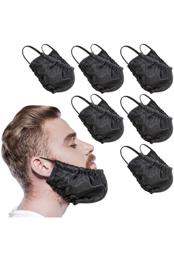 9-Piece Beard Bandana Covers Facial Beard Apron Caps Guard Bedtime Bib (Black)