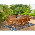 thumbnail image 1 of 9 Piece Beasley Acacia Outside Patio Dining Set - Natural Oil, 1 of 1