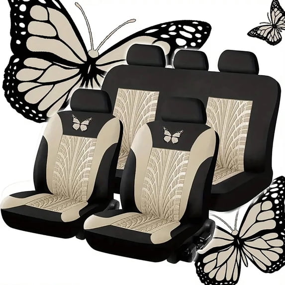 9-Piece Car Seat Covers Full Set - Airbag Safe, Thickened, Split Rear, Machine Washable - Universal Fit for Cars, SUVs, Trucks