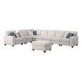 thumbnail image 1 of 9-Piece Chenille Fabric Upholstered Sectional With Console & Ottoman-Beige, 1 of 8