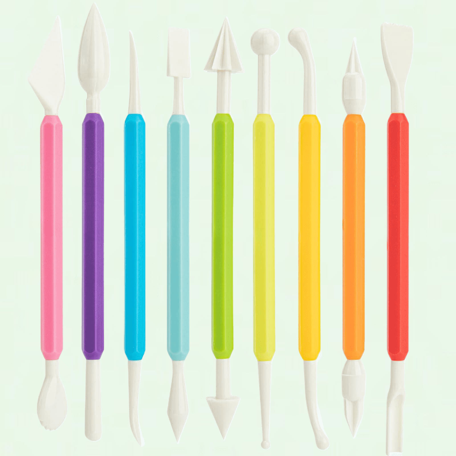 9-Piece Multicolor Reversible Air Dry Clay Tool Set