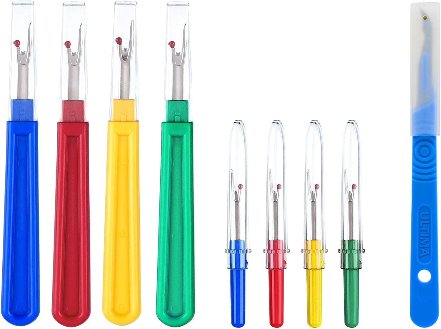 9 Piece Colorful Seam Ripper Assortment - 8 Stitch Rippers (4 Large & 4 ...