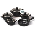 thumbnail image 1 of 9 Piece Cookware Set with Glass Lid - Black - Non-toxic Cookware, Casserole and Frying Pan Set for Healthy Cooking, Dishwasher Safe, 1 of 7