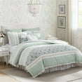 thumbnail image 1 of 9 Piece Cotton Percale Comforter Set Aqua Cal King, 1 of 10