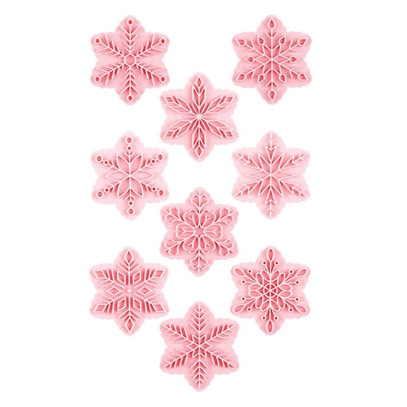 9-Piece Decorative Fondant & Embossing Tools for Christmas Baking, Create Unique Snowflake Designs on Cookies & Cakes Snowflake Cookie Cutters Set