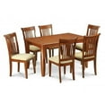 thumbnail image 1 of 9 Piece Dining Room Table Set-Table With Leaf and 8 Kitchen Chairs - Saddle Brown, 1 of 1