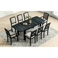 thumbnail image 1 of 9-Piece Dining Set for Daily Dining | Table with Removable Leaf for 8 Seats | Durable Rubberwood and MDF/Acacia Wood | Meets Comfort and Durability Demands, 1 of 7