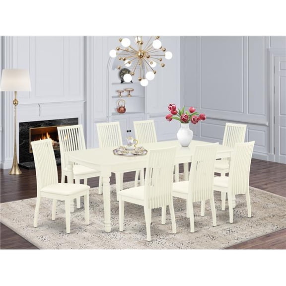 9 Piece Dover Dining Set - Linen White