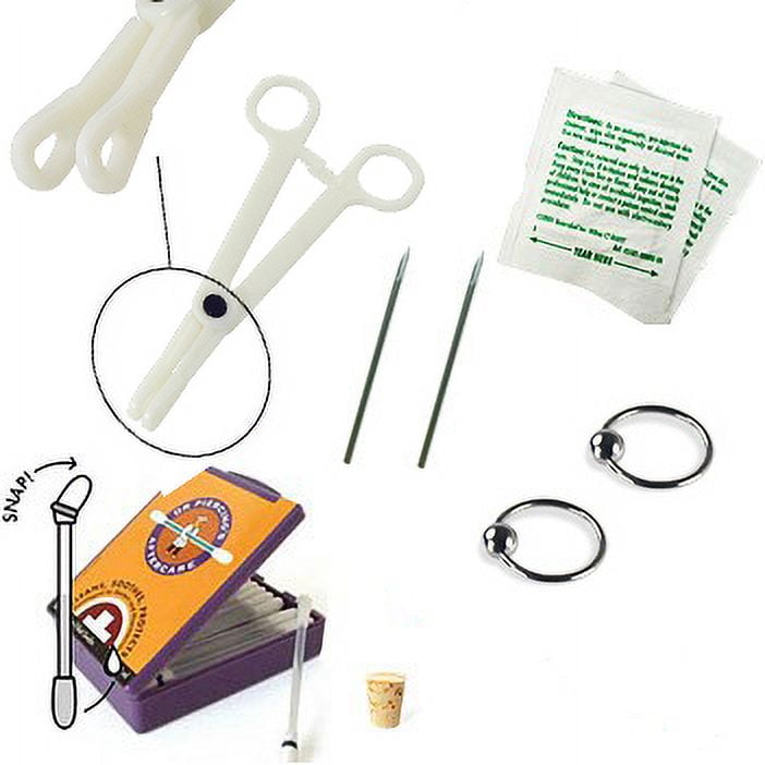 9Piece Ear Piercing Starter Kit, Optional Gauge,Gauge (Thickness)14