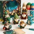 thumbnail image 1 of 9‑Piece Fantasy Crochet DIY Kit, Complete Gnome Themed Crochet Starter Set with Yarn, Hook and Step‑by‑Step Instruction Booklet, Hand‑Making Craft Kit for Decor & Gift, 1 of 4