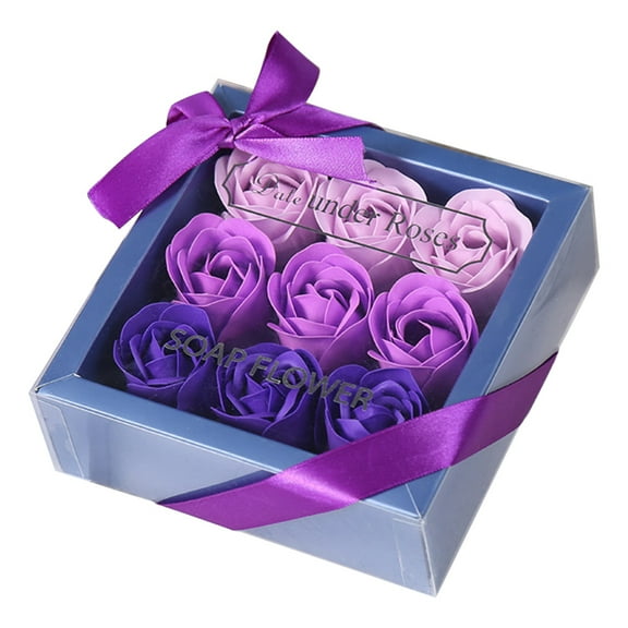 9-Piece Forever Roses in a Box, Long-Lasting Eternal Preserved Roses for Mother’s Day & Valentines Day, Gift for Her Purple