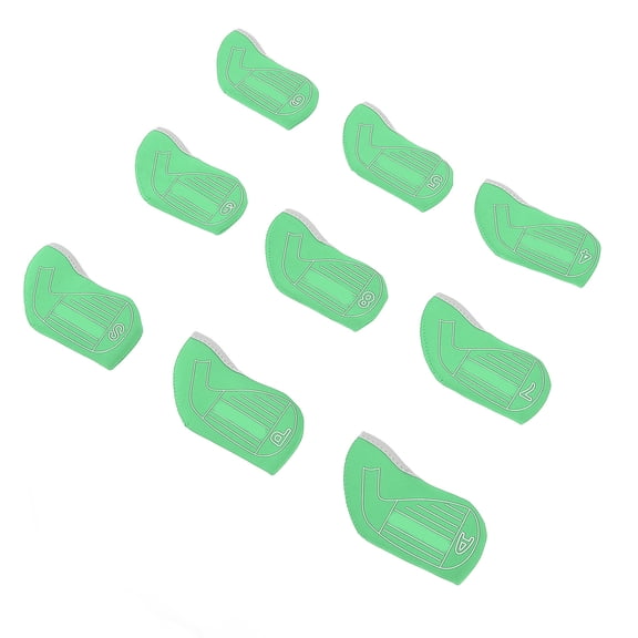 9-Piece Golf Iron Head Covers Set Premium Protective Covers Anti-Scratch Sleeves Fits Most Standard Irons, Green (15x15x5 in / 38.1x38.1x12.7 cm)