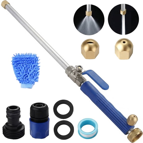 9-Piece High Pressure Power Washer Wand, Hydroblast Jet Nozzle Hose Attachment for Outdoor & Car Cleaning(blue)