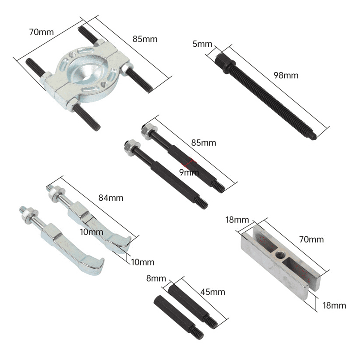 9Piece HighStrength Metal Bearing Disassembly Tool Puller Bearing