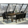 thumbnail image 1 of 9 Piece Lismore Modern Dining Table Set - Distressed Jacobean & Black, 1 of 1