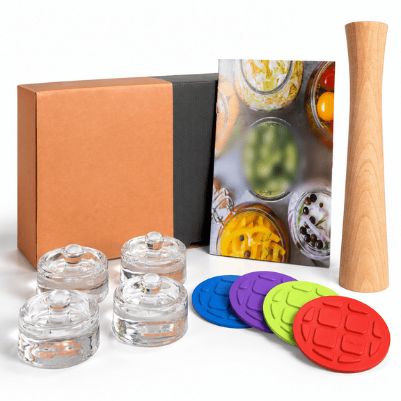 9-Piece Mason Jar Fermentation Starter Kit for Homemade Sauerkraut Kimchi Pickles