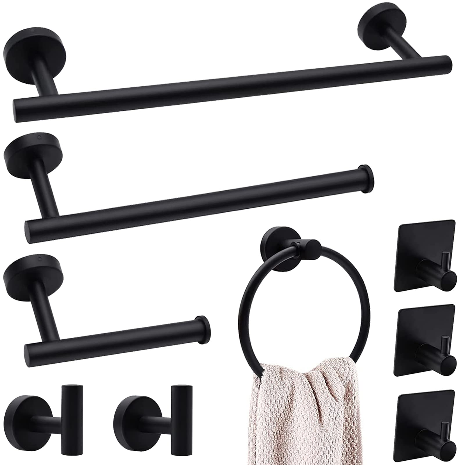 Self Adhesive Towel Rod Bar Wall Bath Towel Holder Rail Rack for