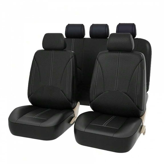 9-Piece PU Leather Waterproof Seat Covers, Universal Fit for 5-Seat Cars