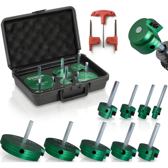 9-Piece PVC Pipe Reamer Kit for Plumbers & DIY Repairs, 1/24 Pipe Sizes, Heavy-Duty Aluminum PVC Fitting Saver, Carbide Inserts, Tool for Sch 40 PVC Pipes