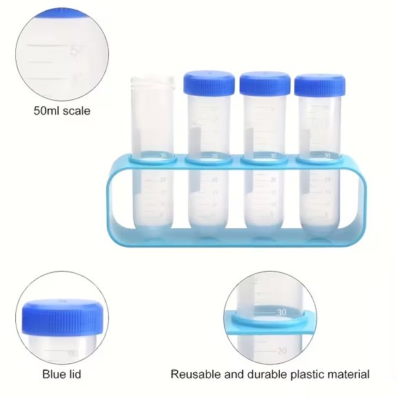9-Piece Plastic Test Tube Set with Rack and Pipettes for Science Experiments - Educational STEM Kit
