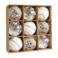 thumbnail image 1 of 9-Piece Rustic Christmas Ball Ornaments Set –3.15" Mixed Textures (Burlap, Felt, Clear) Shatterproof Baubles with Jute Hangers for Tree & Holiday Decor, 1 of 4