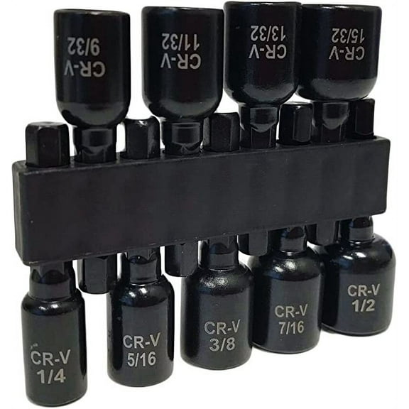 9 Piece SAE Magnetic Nut Setter Set (1/4 Quick Change Shaft)