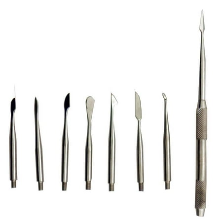 9 Piece Set Of Scalpels With Handle - Arrowhead, Spoon, Spatula, Sharp Edge Etc