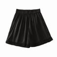 thumbnail image 1 of 9 Piece Shorts Loungewear Women’s Ruffle Home Shorts Elastic Waist Lace Shorts Summer Casual Home Sleepwear Loungewear Bottoms Black XL, 1 of 9