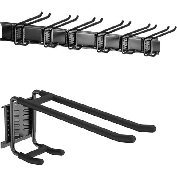 9-Piece Slatwall Hook Kit, 6 Hooks, 3 Plates, Garage Tool Storage