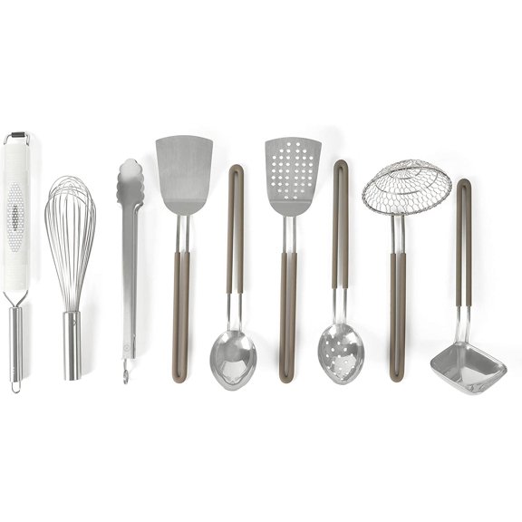 9-Piece Stainless Steel Kitchen Gadget & Tool Set  Prep and Serve Utensils, Durable & Rust-Resistant, Dishwasher Safe Cooking Accessories