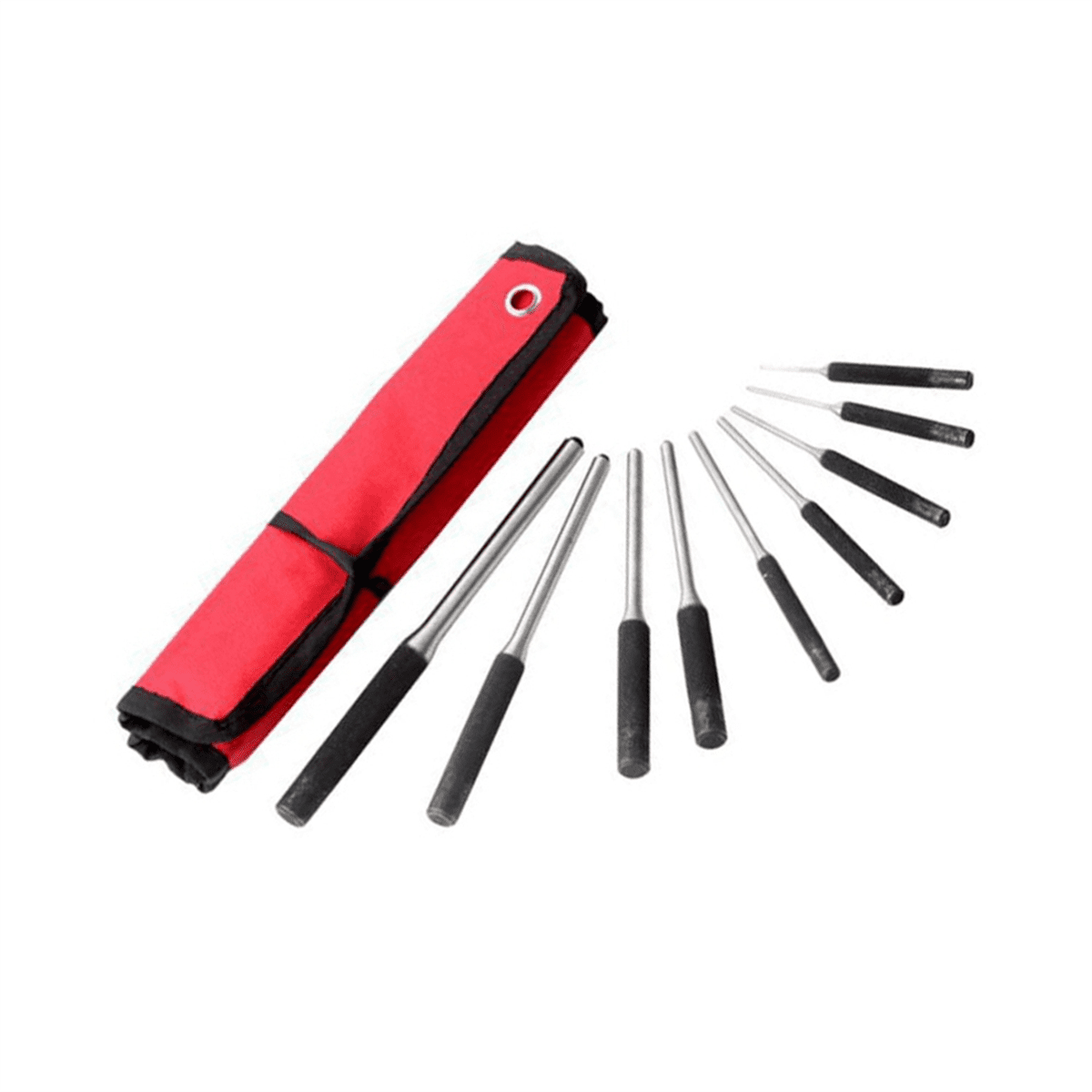Pin Driver Chisel 9-Piece Steel Multi-Size Round Heads Pin Impact Set Professional Hollow ...