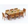 thumbnail image 1 of 9-Piece Teak Dining Set: 83" Rectangle Table + 8 Wave Stacking Arm Chairs, 1 of 9