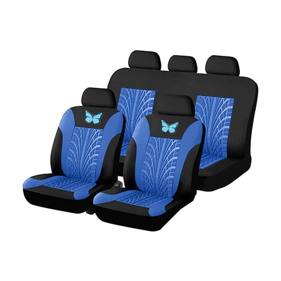 9‑Piece Universal Butterfly Embroidered Car Seat Cover Set, Washable Waterproof Automotive Seat Protector Full‑Set Interior Accessories