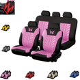 thumbnail image 1 of 9-Piece Universal Car Seat Covers – Embroidered Waterproof Full Set Seat Protector for Most Cars, Stylish Interior Accessories with Easy Installation, Front & Rear Coverage, 1 of 5
