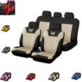 thumbnail image 1 of 9-Piece Universal Car Seat Covers – Embroidered Waterproof Full Set Seat Protector for Most Cars, Stylish Interior Accessories with Easy Installation, Front & Rear Coverage, 1 of 5