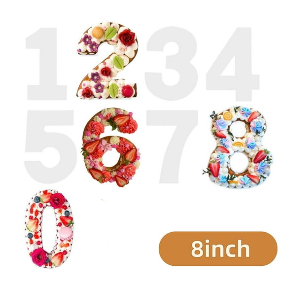9 Pieces 0-8 Number Cake Mold Baking Forms Moulds, 8inch Cake Number Stencils, Number Cake Pans, Flat Plastic Mold Numerical Templates Cutting for DIY Cakes/Cookies