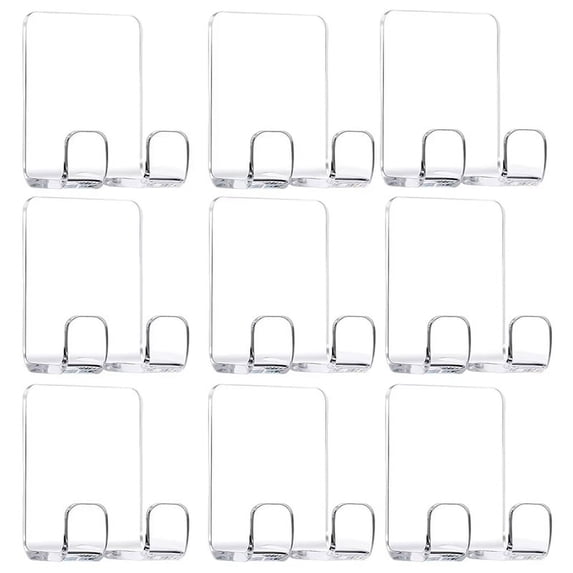 9 Pieces Acrylic Self Adhesive Razors Holder Hooks Shower Hook for Bathroom Kitchen Organizer Razors Plug Towel (Clear)
