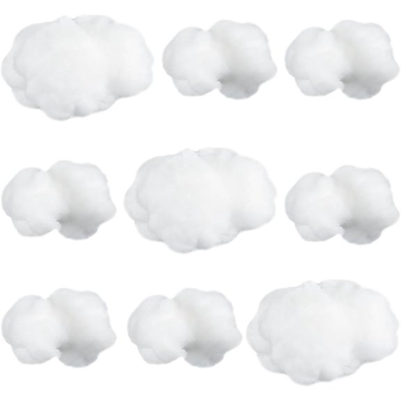 9 Pieces Artificial Cloud Props Imitation 3D Cloud Shape Hanging Decorations Room DIY Decorative Hanging Ornament for Wedding Party Stage Show Decor (Small and Medium Size)