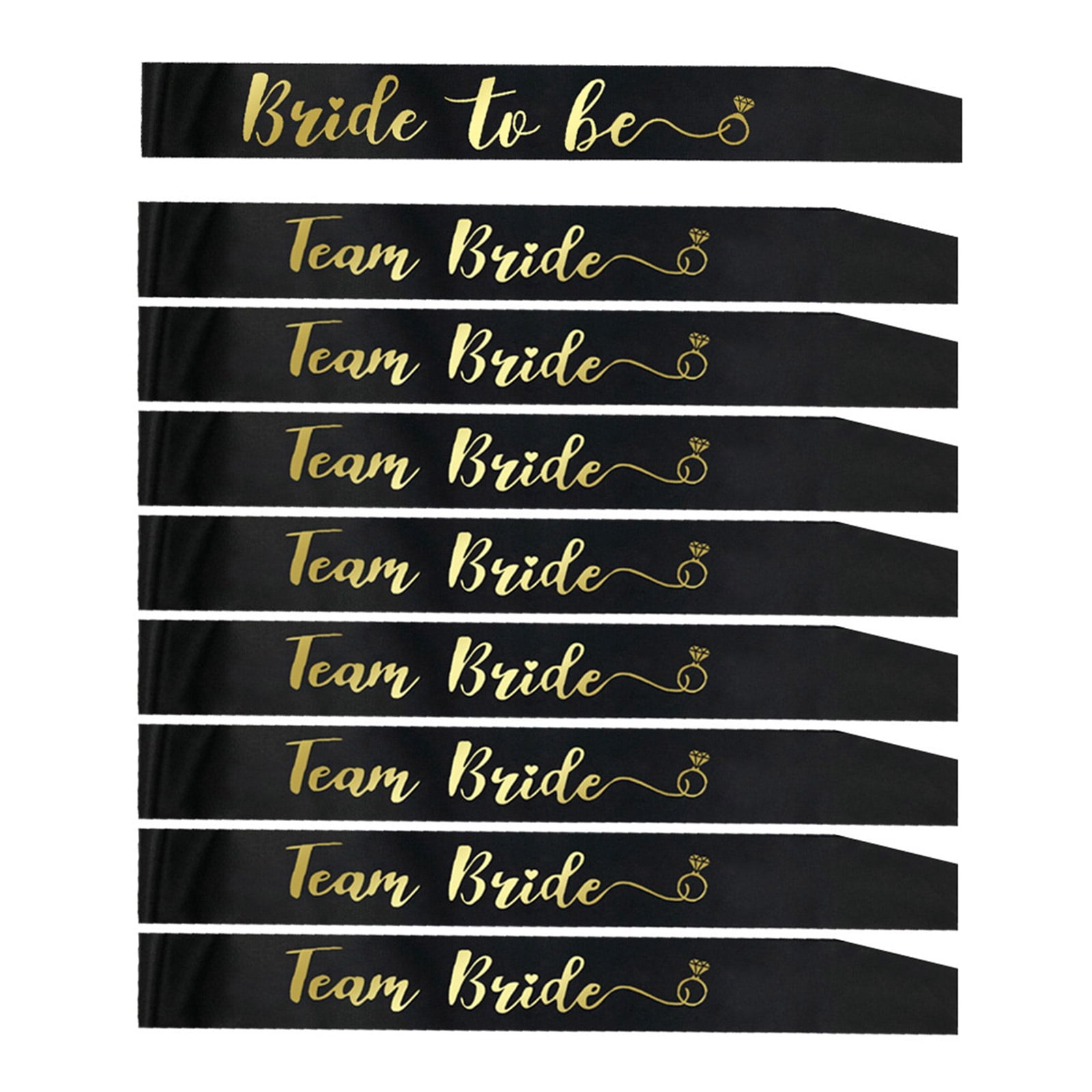 9 Pieces Bridesmaid Sash Set Glossy Fabric, 160x9.5cm Team Bride ...