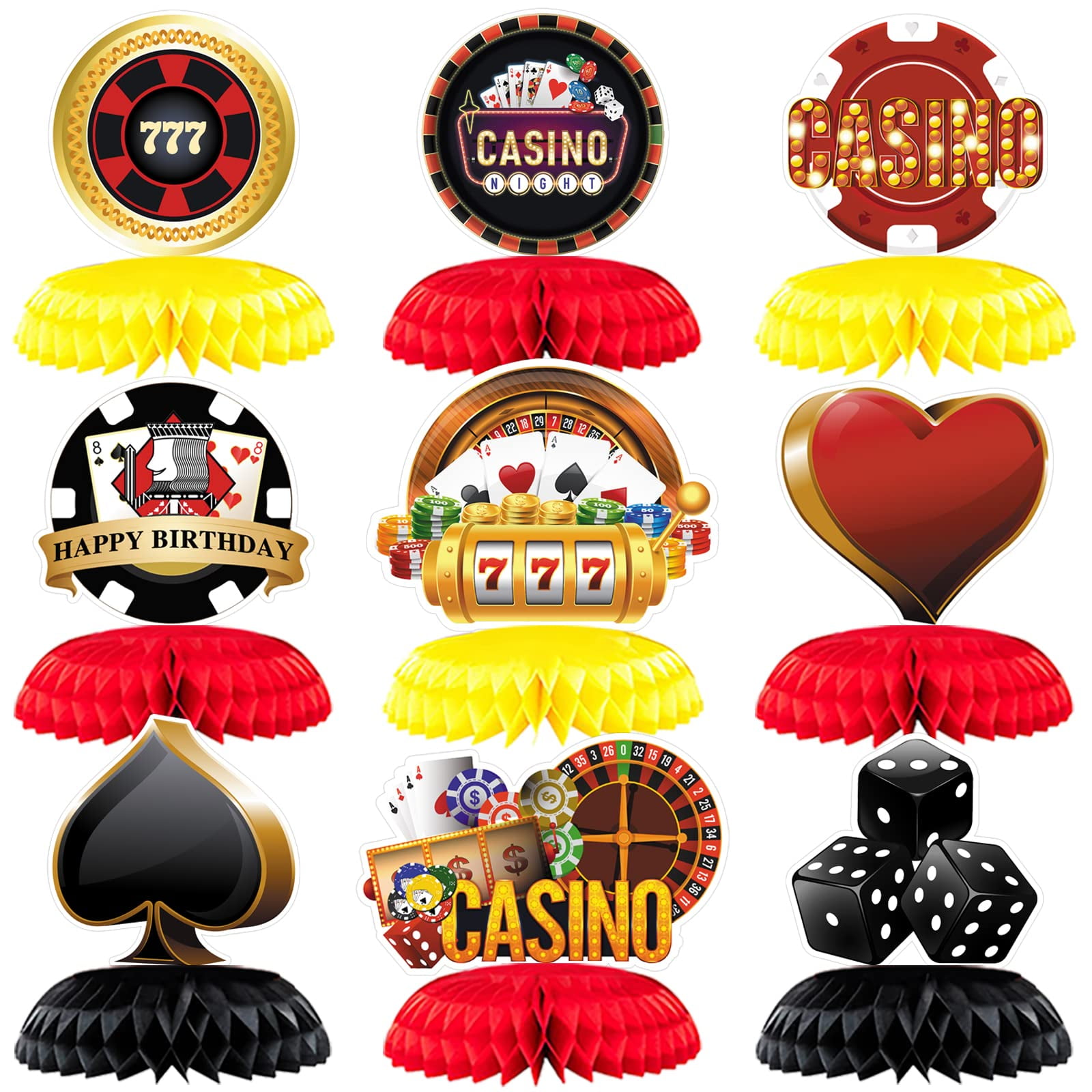 9 Pieces Casino Party Decorations Casino Centerpieces Poker