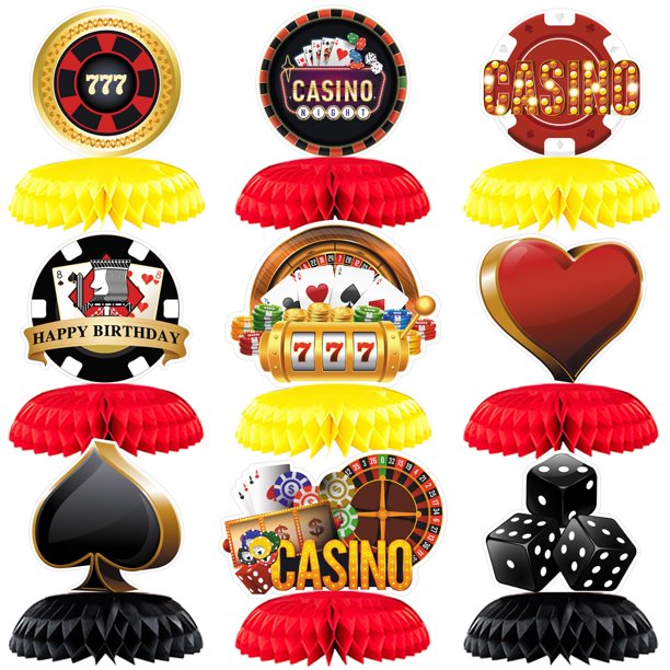 9 Pieces Casino Party Decorations Casino Centerpieces Poker