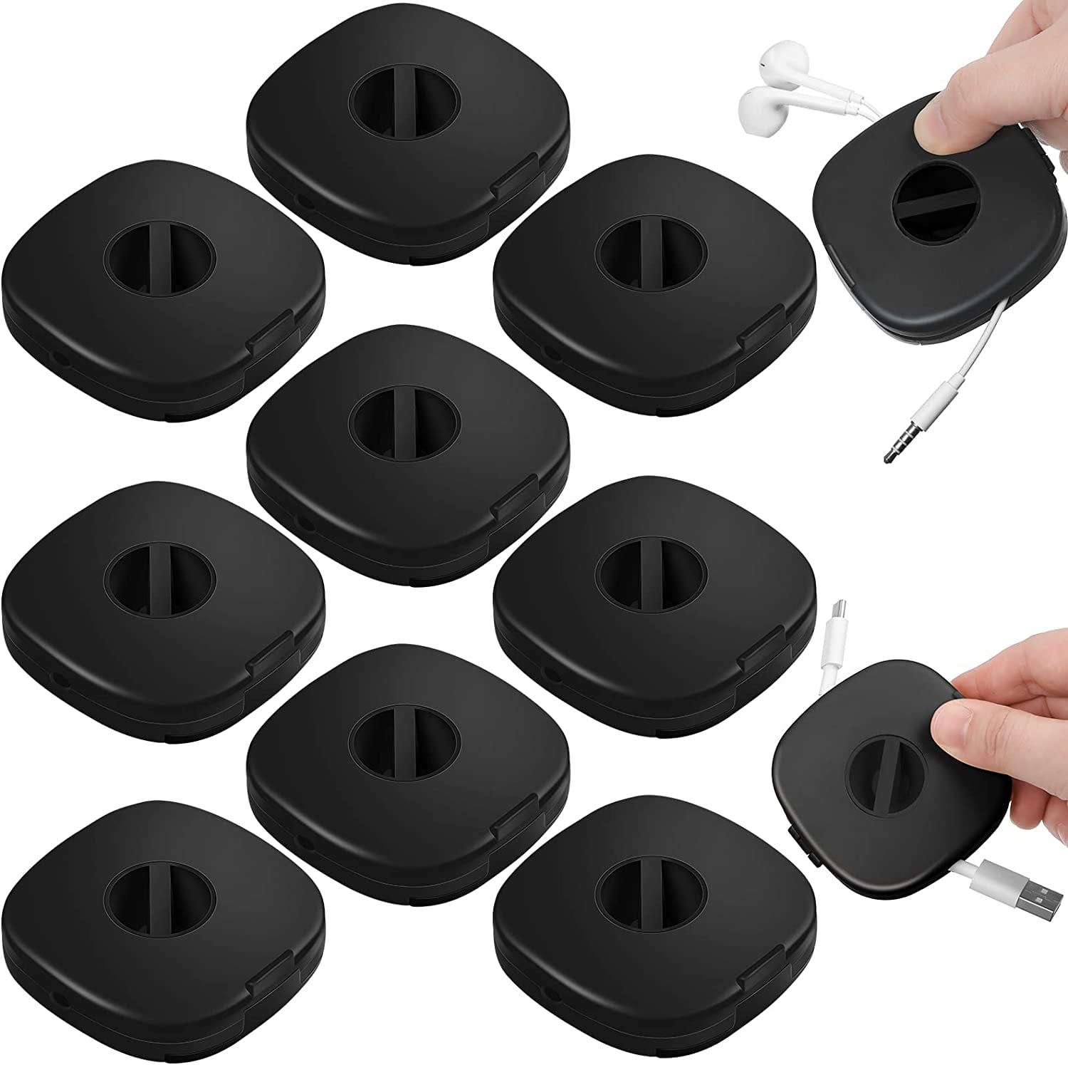9 Pieces Cord Retractors Cable Retractable Cable Management USB