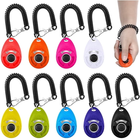 9 Pieces Dog Training Clicker with Wrist Strap Pet Training Clicker Dog Behavioral Clicker for Behavioral Training Dogs Cats Birds Horses